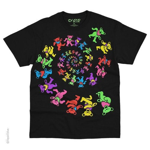 Grateful Dead Spiral Dancing Bears T-Shirt - GLOW