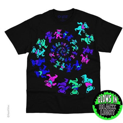 Grateful Dead Spiral Dancing Bears T-Shirt - GLOW