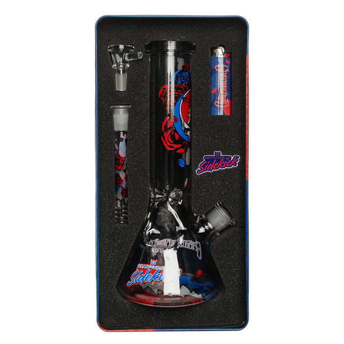 Grateful Dead x Gear Premium 12" 7mm Steal Your Face Sidekick Beaker Water Pipe - Limited Edition Box Set