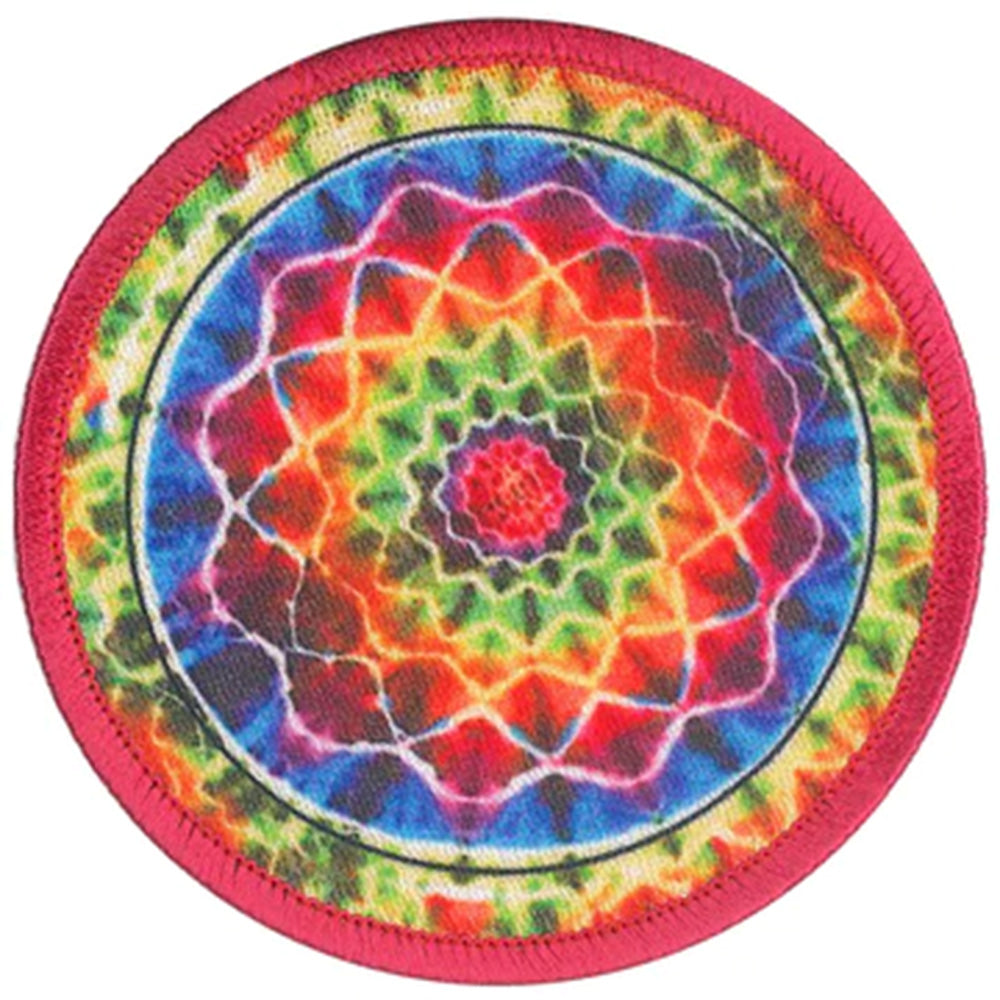 Geometric Tie Dye Circle 3.3"x3.4" Patch