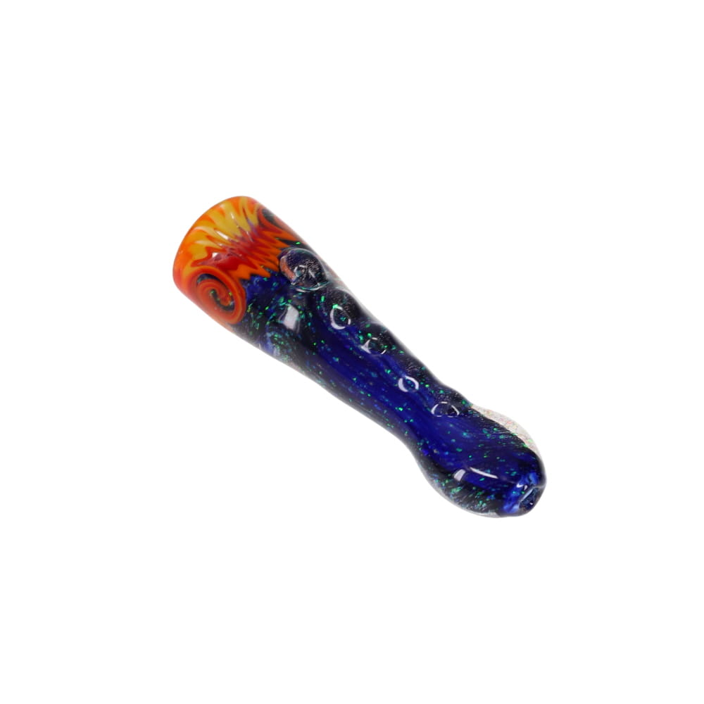 Gladstone Glass Chunky Linework and Crushed Opal Chillum