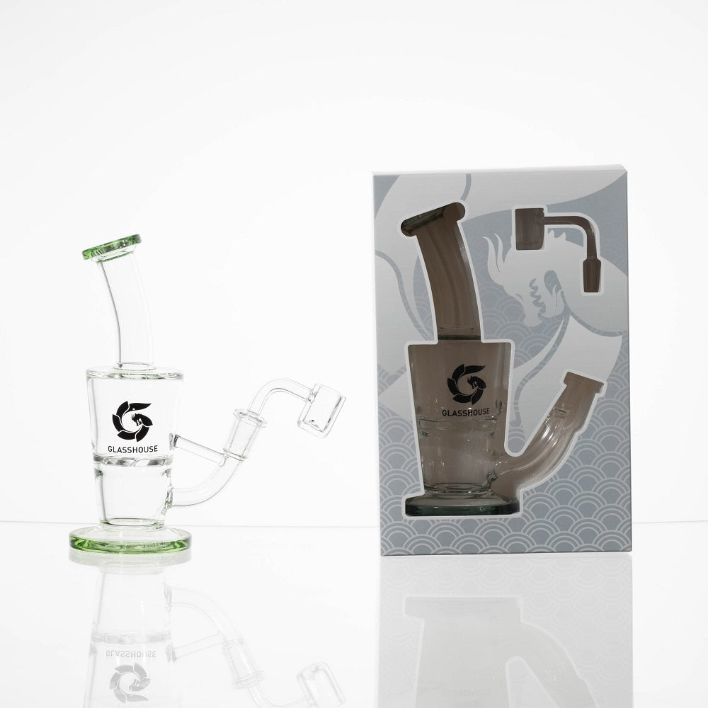 Glass House Rigs Glass House Mini Clear Turbine Rig – Sunshine Daydream