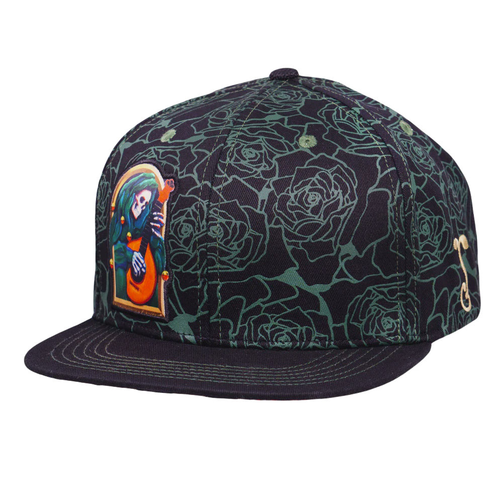 Grassroots California Stanley Mouse Mandolin Jester Never Summer Green Rose Snapback Hat