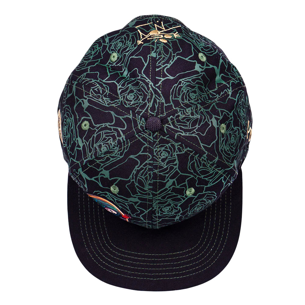 Grassroots California Stanley Mouse Mandolin Jester Never Summer Green Rose Snapback Hat