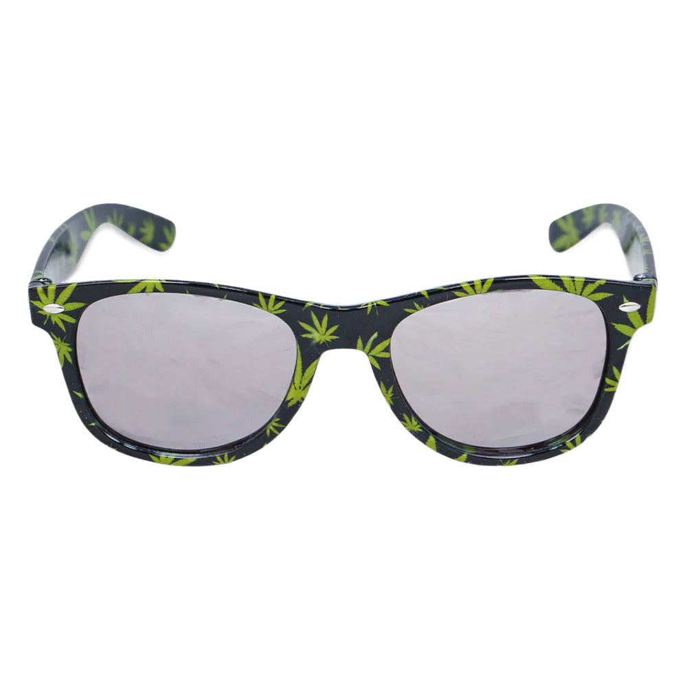 Grassroots California Weed Leaf Black Sunglasses