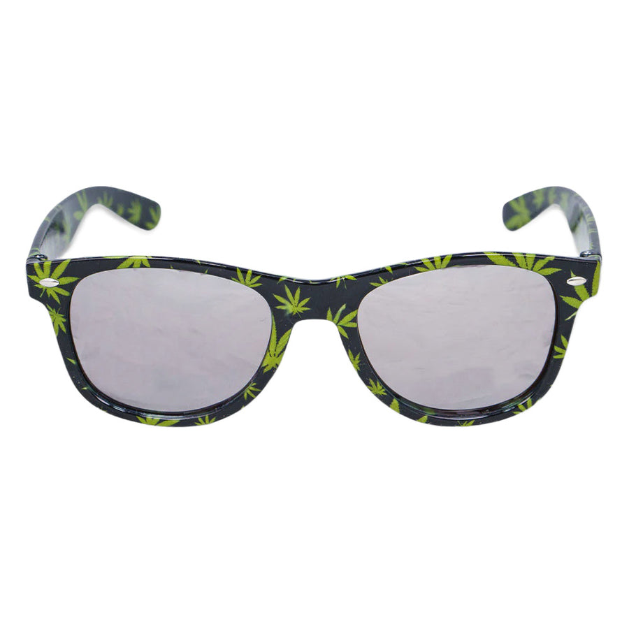 Grassroots California Weed Leaf Black Sunglasses