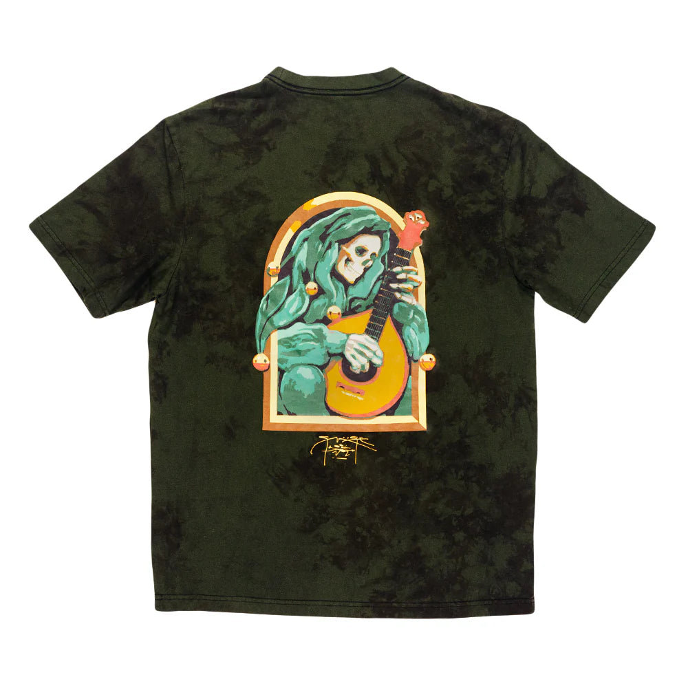 Grassroots California Stanley Mouse Mandolin Jester Never Summer Green Dyed T-Shirt