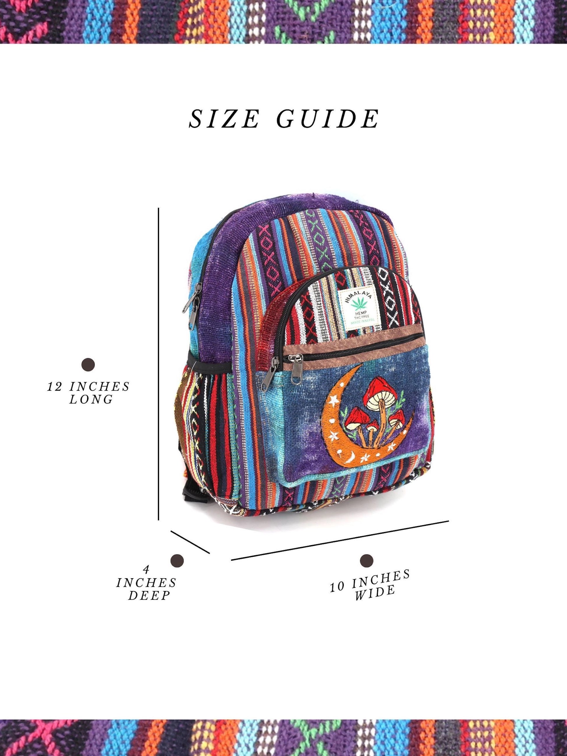 Moon & Mushroom Hemp Mini Backpack