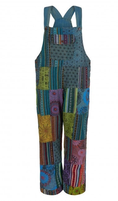 Gheri & Cotton Print Patchwork Overalls