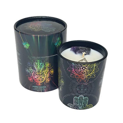 Earth's Elements Wellness Crystal Candle - Hamsa