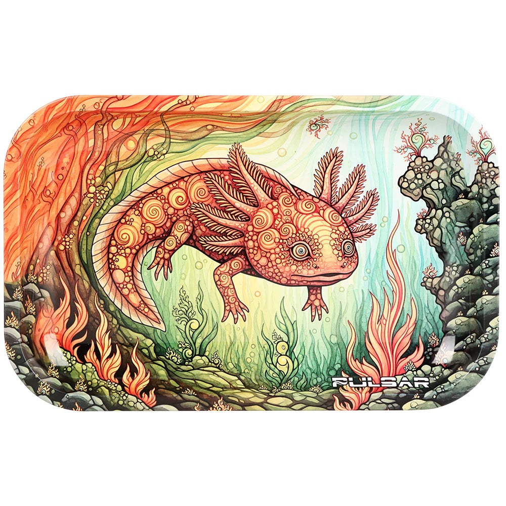 Pulsar Medium Metal Rolling Tray - Hellbender Axolotl