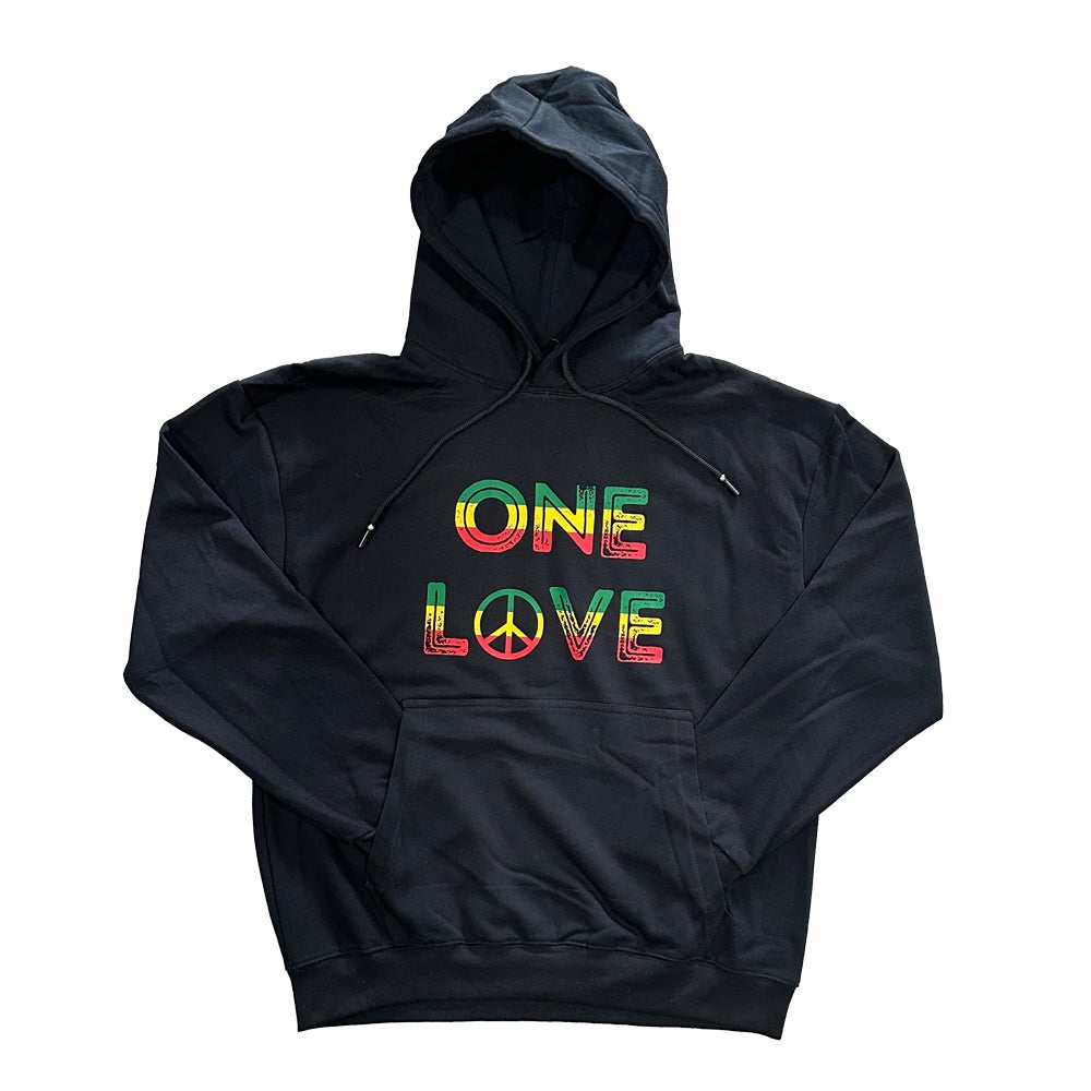 Rasta One Love Black Hoodie