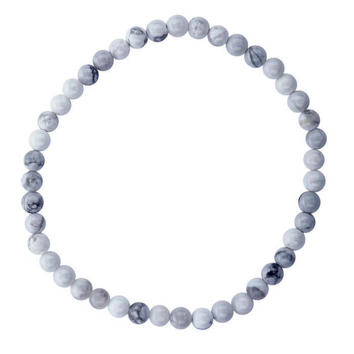 White Howlite Bracelet - 4mm
