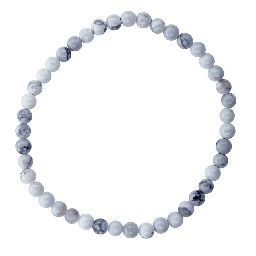 White Howlite Bracelet - 4mm SALE