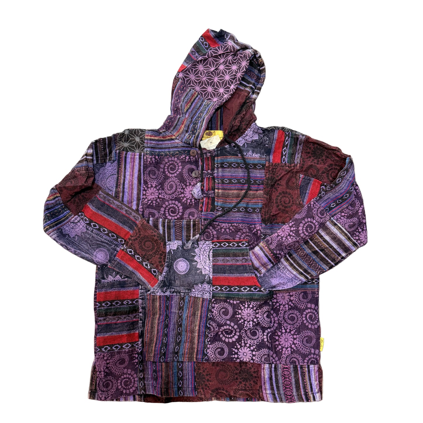 Handwoven Gheri Cotton Patchwork Hoodie