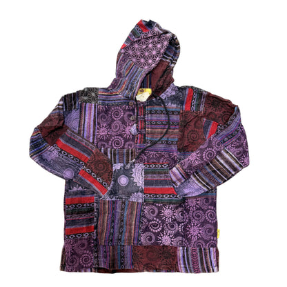 Handwoven Gheri Cotton Patchwork Hoodie