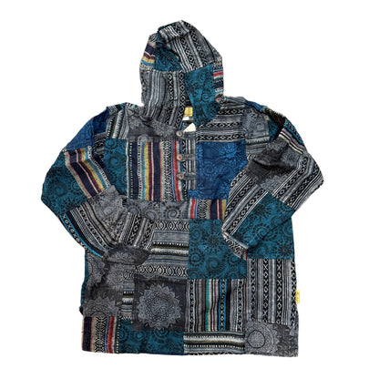 Handwoven Gheri Cotton Patchwork Hoodie