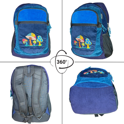 Big Corduroy Daypack with Mushrooms