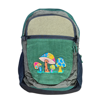 Big Corduroy Daypack with Mushrooms