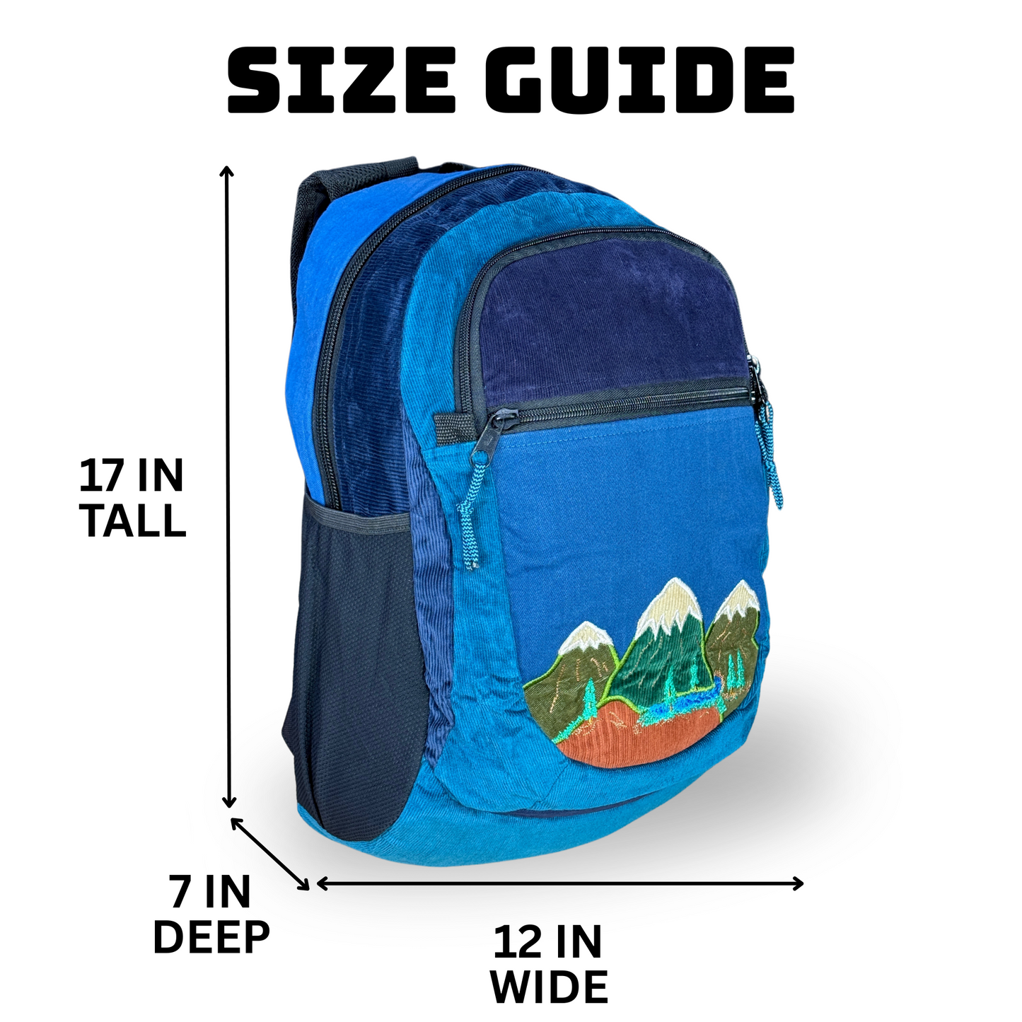 Medium Corduroy Mountain Embroidery Backpack