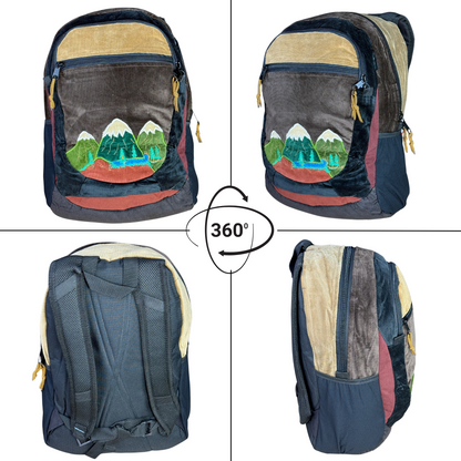 Medium Corduroy Mountain Embroidery Backpack