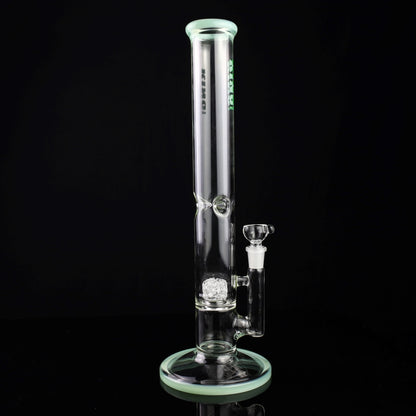 King Volcano 44mm Ice Pinch Straight Tube with Woven Perc and Color Wraps 15"
