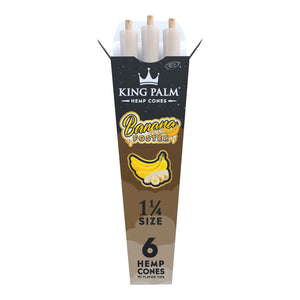 King Palm Banana Foster 1 1/4 Hemp Cones 6 pack