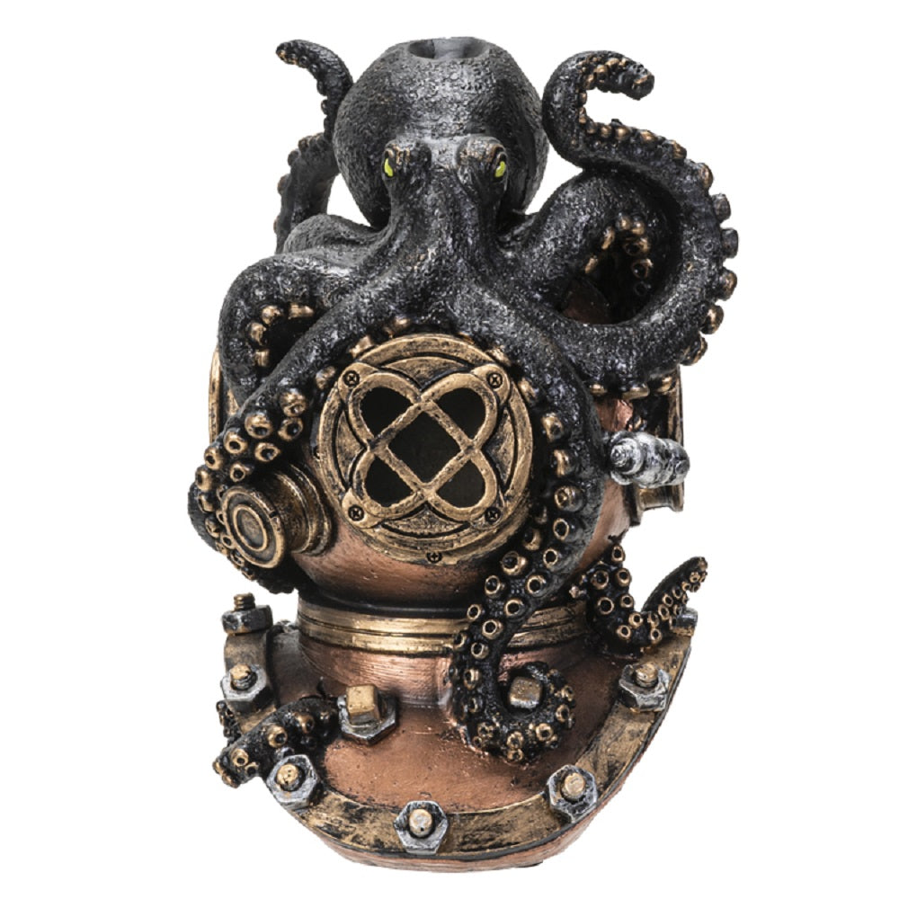 Kraken on Diver Helmet Backflow Incense Burner