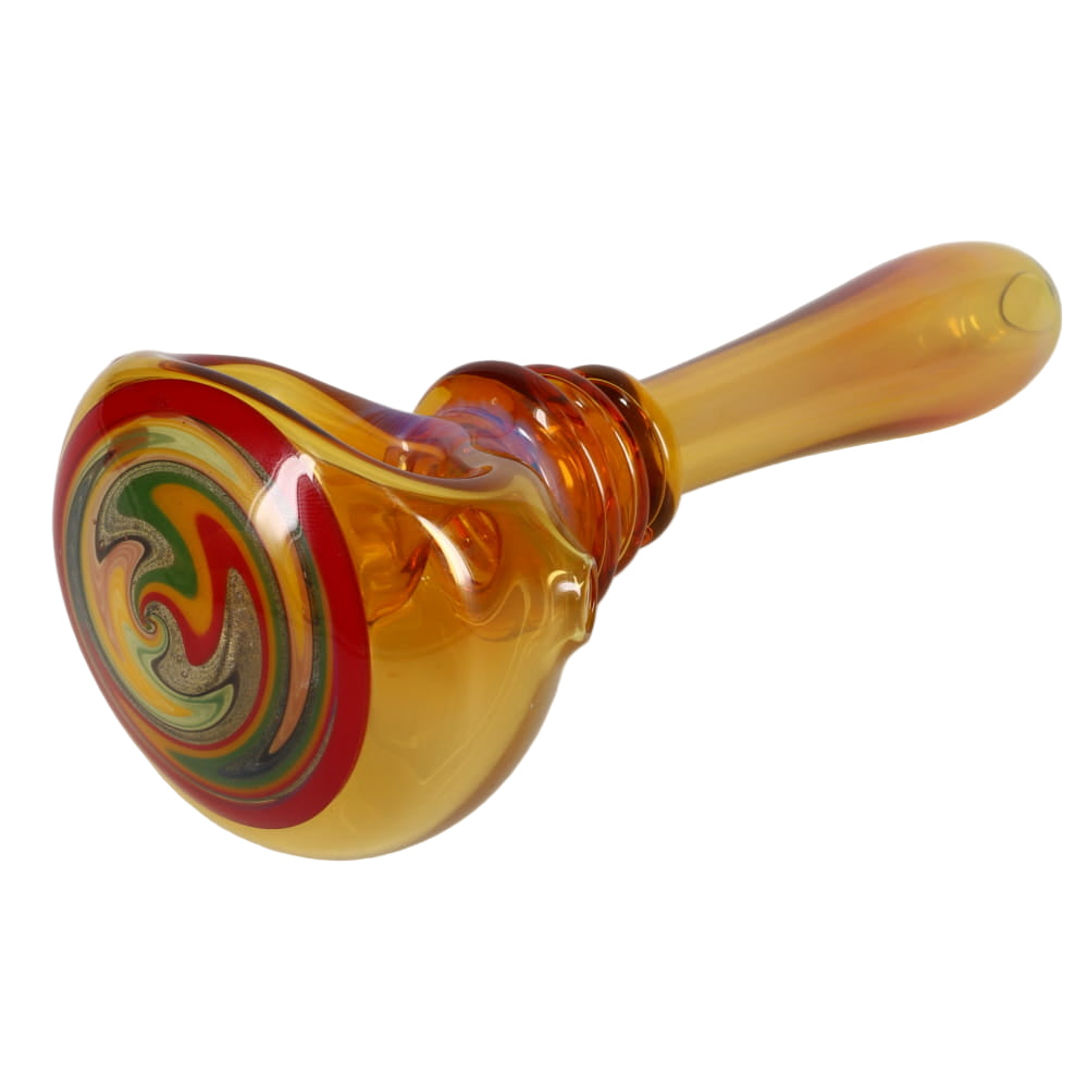 Kyle White Glass Color/Fume Triple Maria Wig Wag Cap Spoon