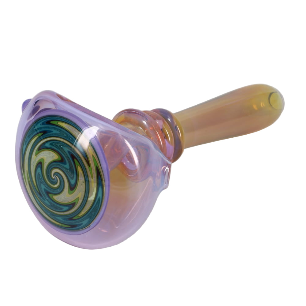 Kyle White Glass Color/Fume Triple Maria Wig Wag Cap Spoon