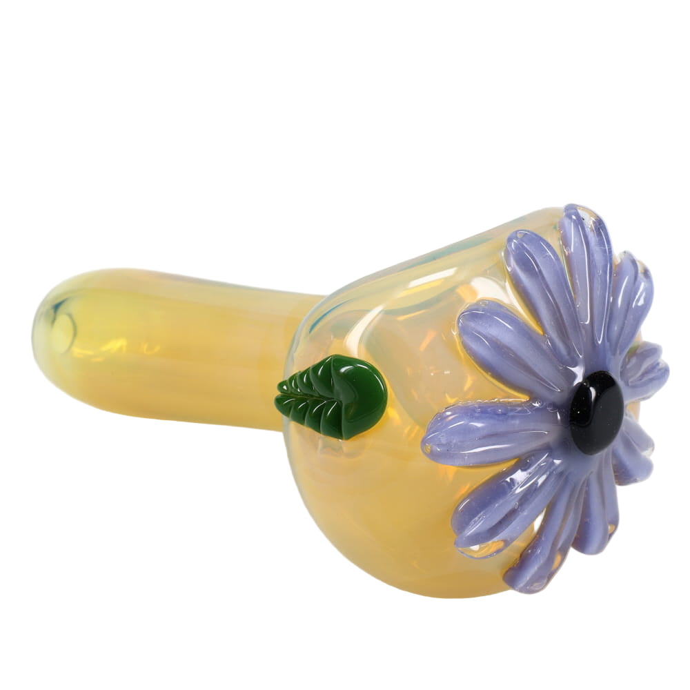 Kyle White Glass Fume Wild Flower Cap Spoon