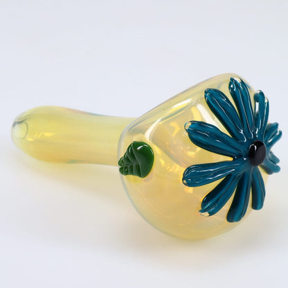 Kyle White Glass Fume Wild Flower Cap Spoon