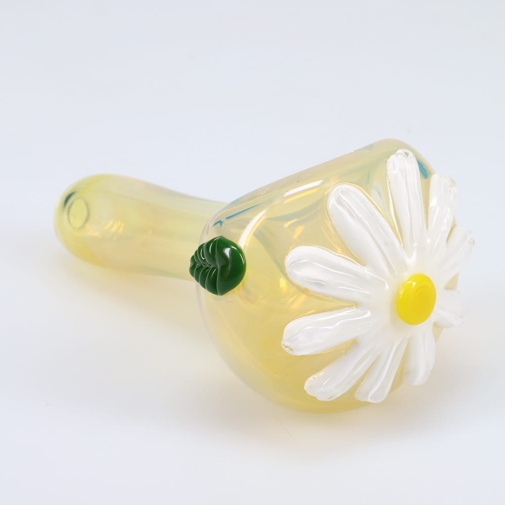 Kyle White Glass Fume Wild Flower Cap Spoon