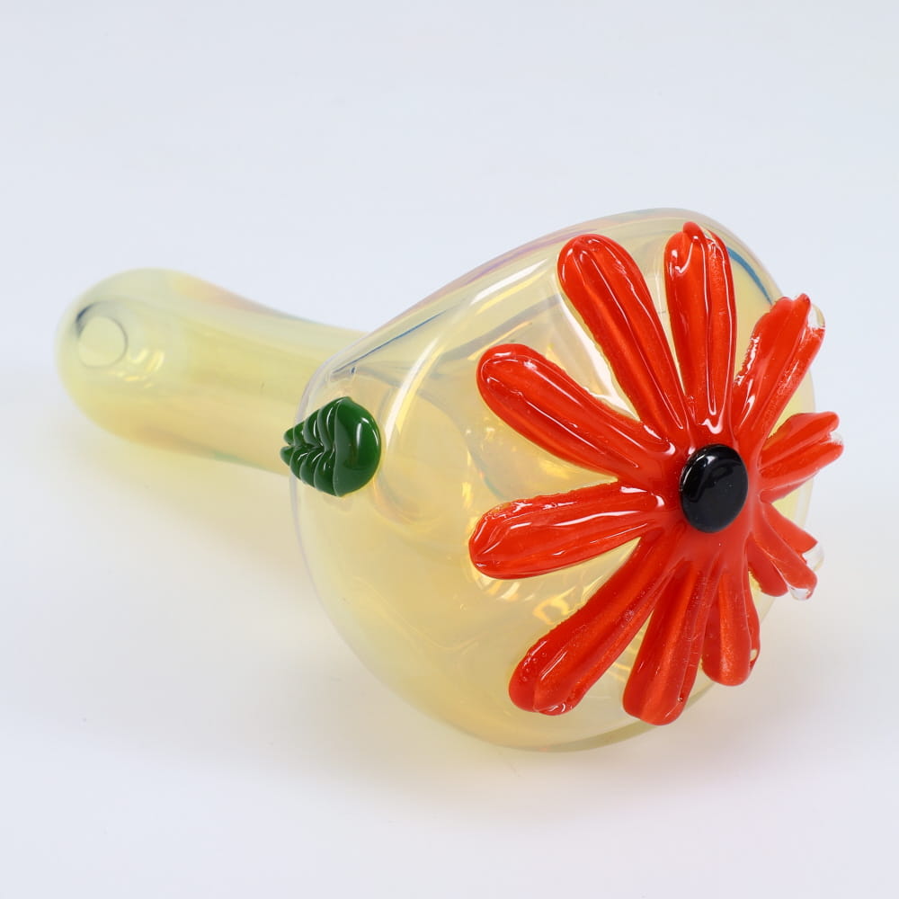 Kyle White Glass Fume Wild Flower Cap Spoon
