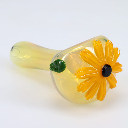 Kyle White Glass Fume Wild Flower Cap Spoon