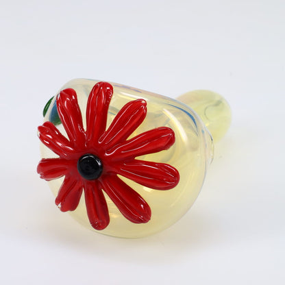 Kyle White Glass Fume Wild Flower Cap Spoon