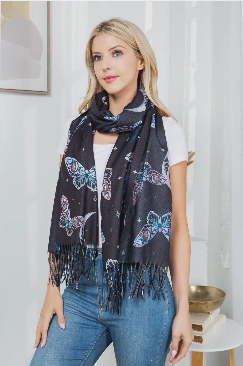 Cosmic Moth Scarf (Black) – Sunshine Daydream