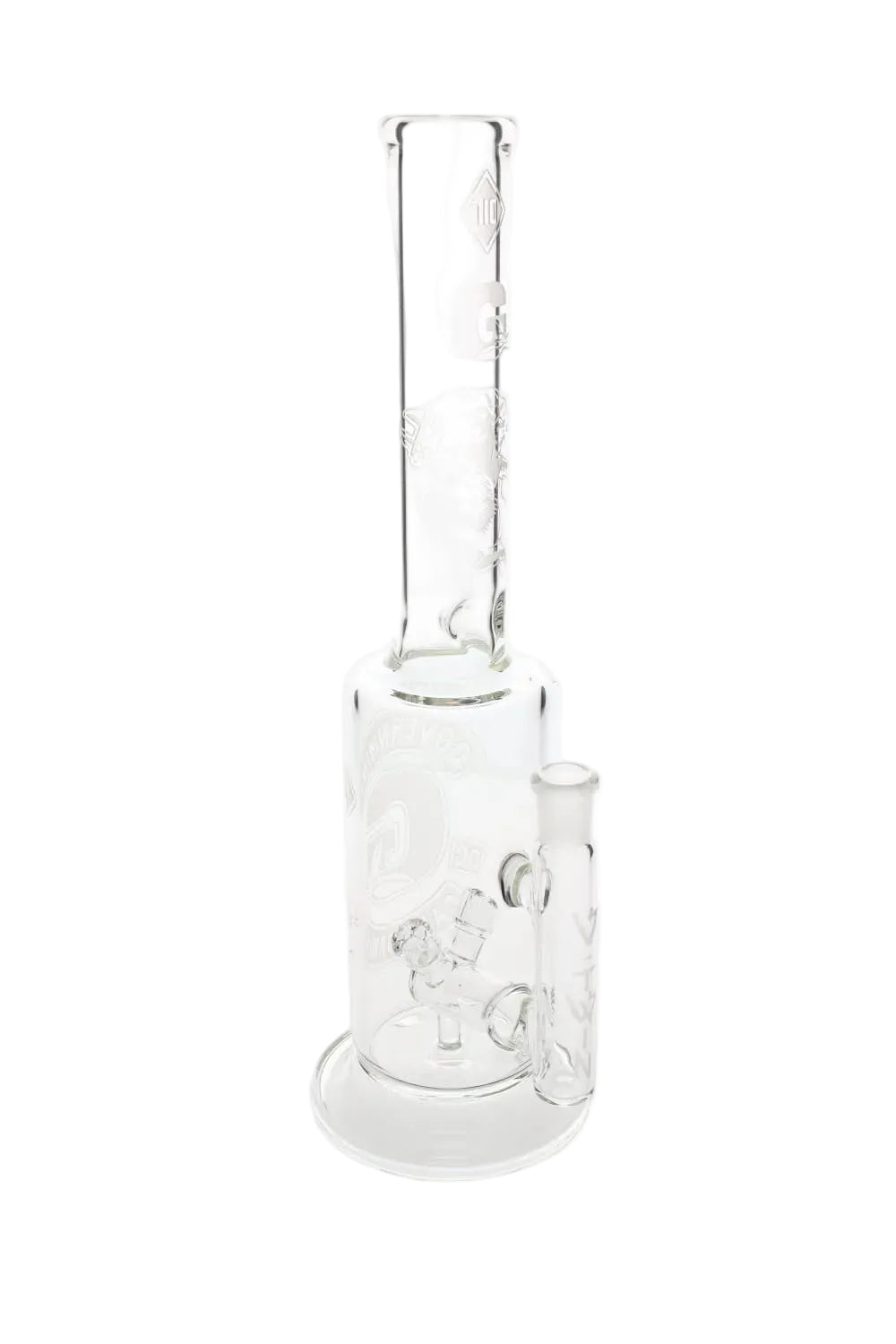 Governmint Glass x D Wreck Clear Sandblast V Twin Perc Water Pipe