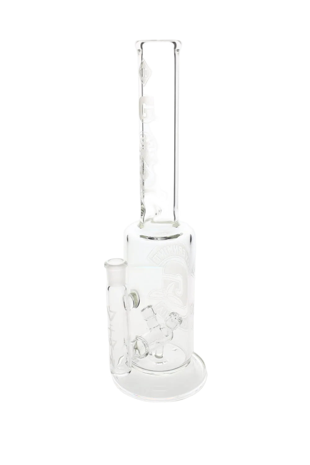 Governmint Glass x D Wreck Clear Sandblast V Twin Perc Water Pipe