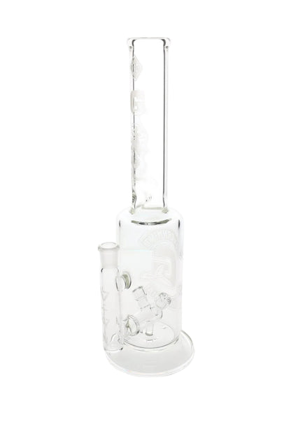 Governmint Glass x D Wreck Clear Sandblast V Twin Perc Water Pipe