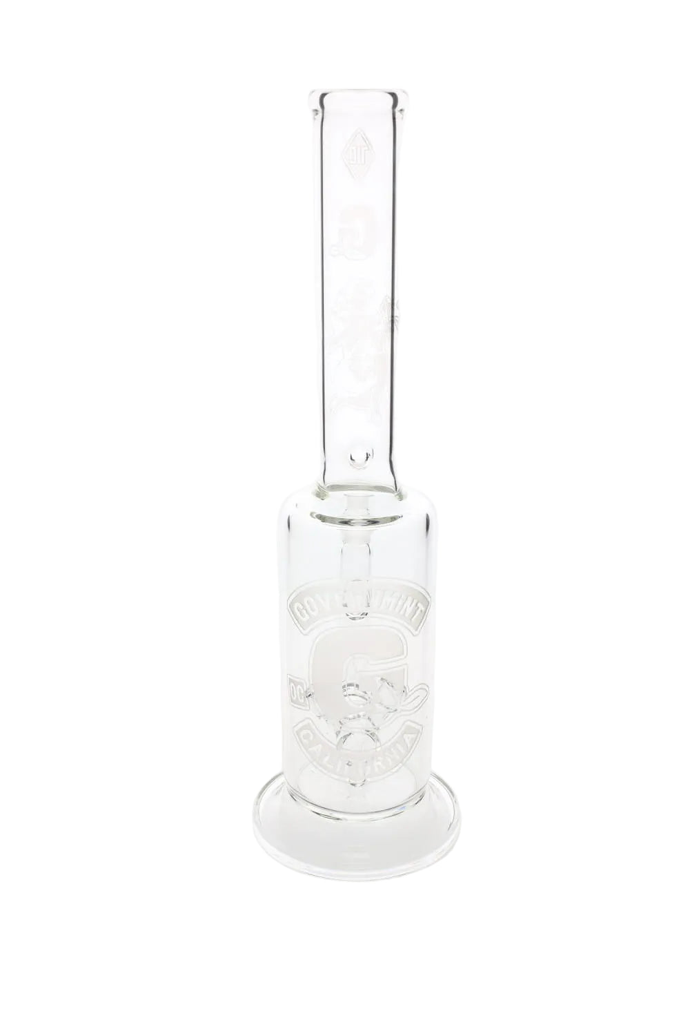 Governmint Glass x D Wreck Clear Sandblast V Twin Perc Water Pipe