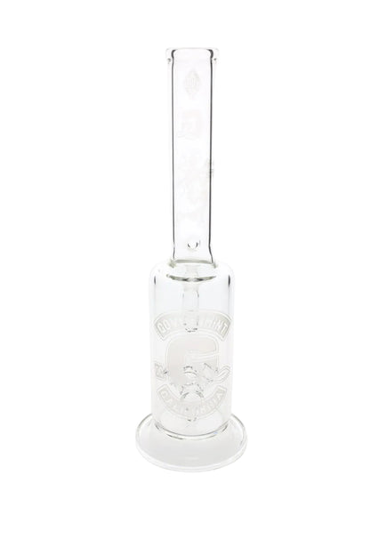 Governmint Glass x D Wreck Clear Sandblast V Twin Perc Water Pipe