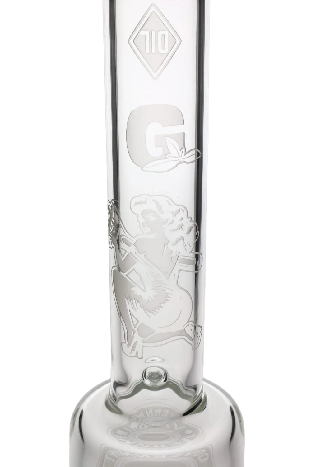 Governmint Glass x D Wreck Clear Sandblast V Twin Perc Water Pipe