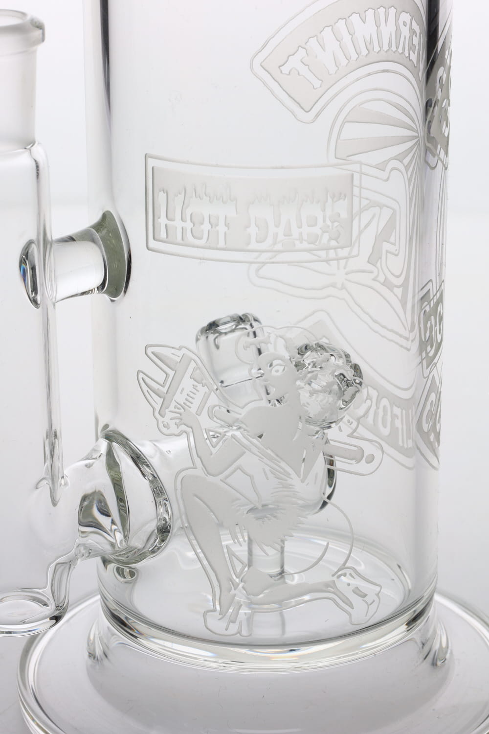Governmint Glass x D Wreck Clear Sandblast V Twin Perc Water Pipe