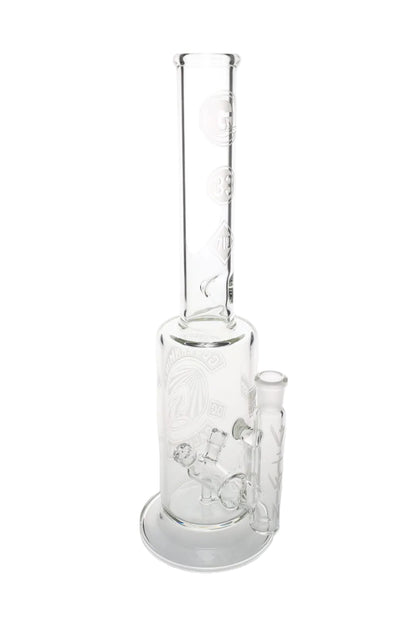 Governmint Glass x D Wreck Clear Sandblast V Twin Perc Water Pipe
