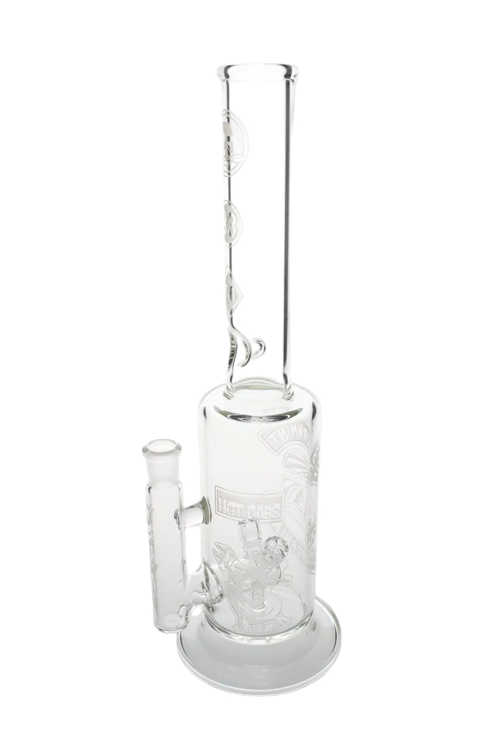 Governmint Glass x D Wreck Clear Sandblast V Twin Perc Water Pipe