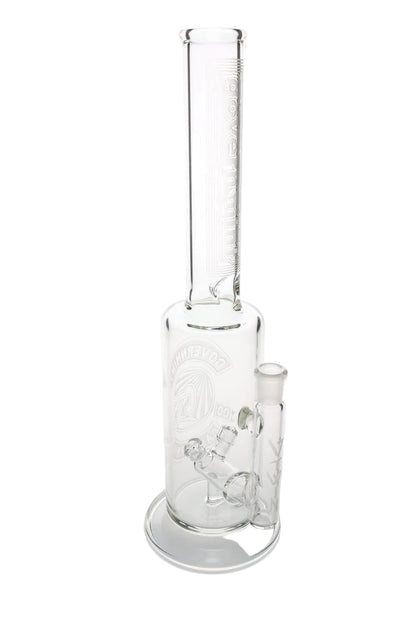 Governmint Glass x D Wreck Clear Sandblast V Twin Perc Water Pipe