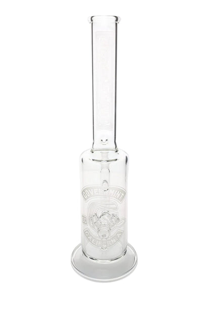 Governmint Glass x D Wreck Clear Sandblast V Twin Perc Water Pipe