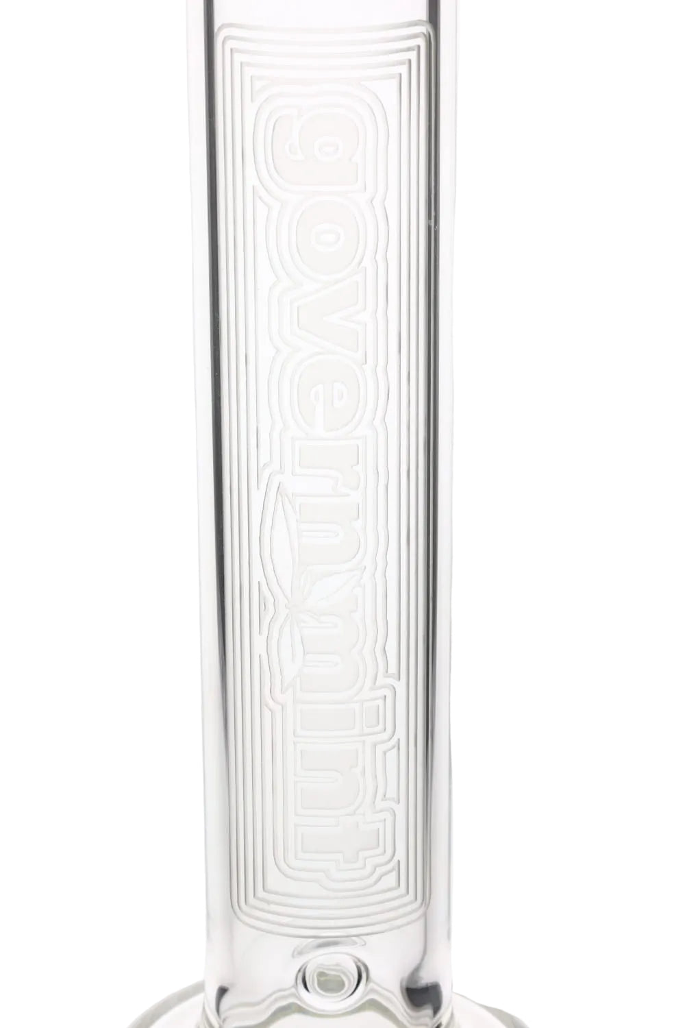 Governmint Glass x D Wreck Clear Sandblast V Twin Perc Water Pipe