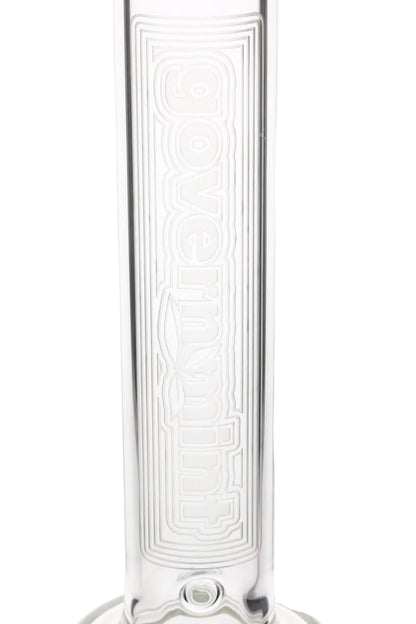 Governmint Glass x D Wreck Clear Sandblast V Twin Perc Water Pipe